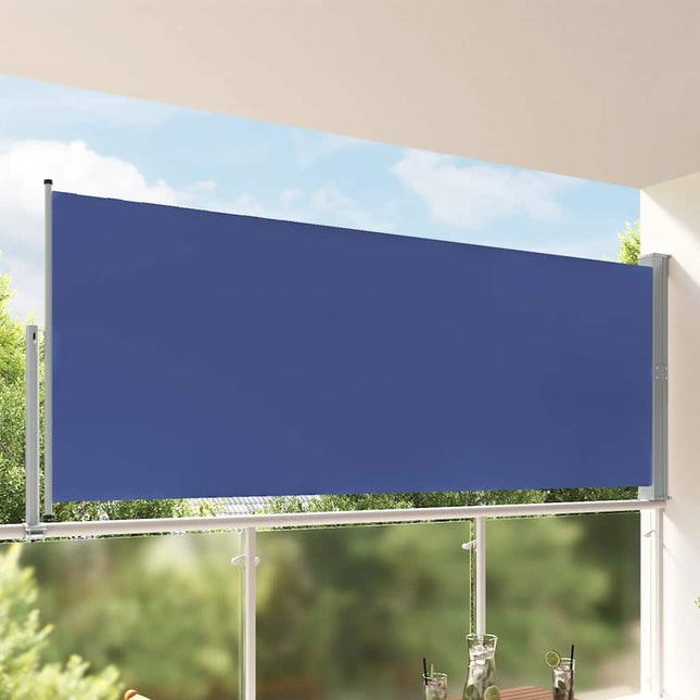 sammenrullelig sidemarkise til terrassen 140 x 300 cm blå