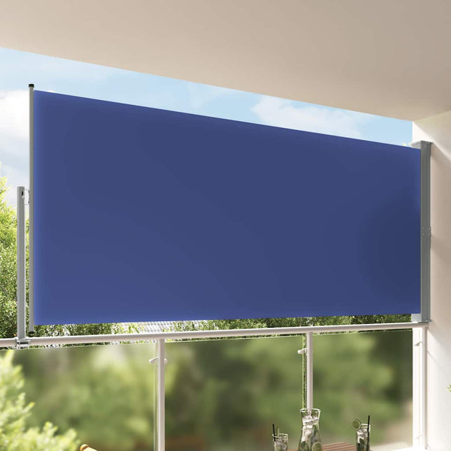 sammenrullelig sidemarkise til terrassen 160 x 300 cm blå