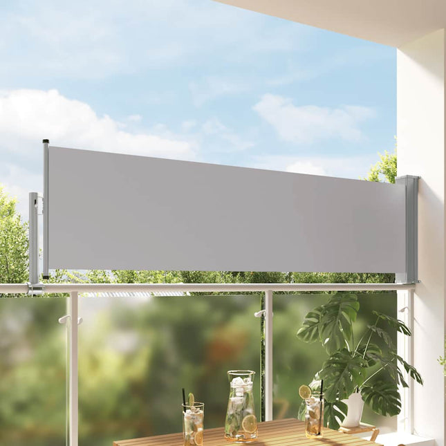 sammenrullelig sidemarkise til terrassen 80 x 300 cm grå