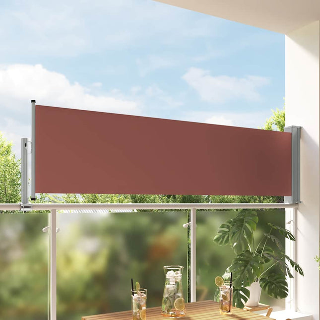 sammenrullelig sidemarkise til terrassen 80 x 300 cm brun