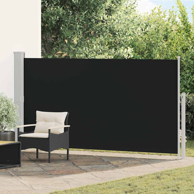 sammenrullelig sidemarkise til terrassen 170 x 300 cm sort