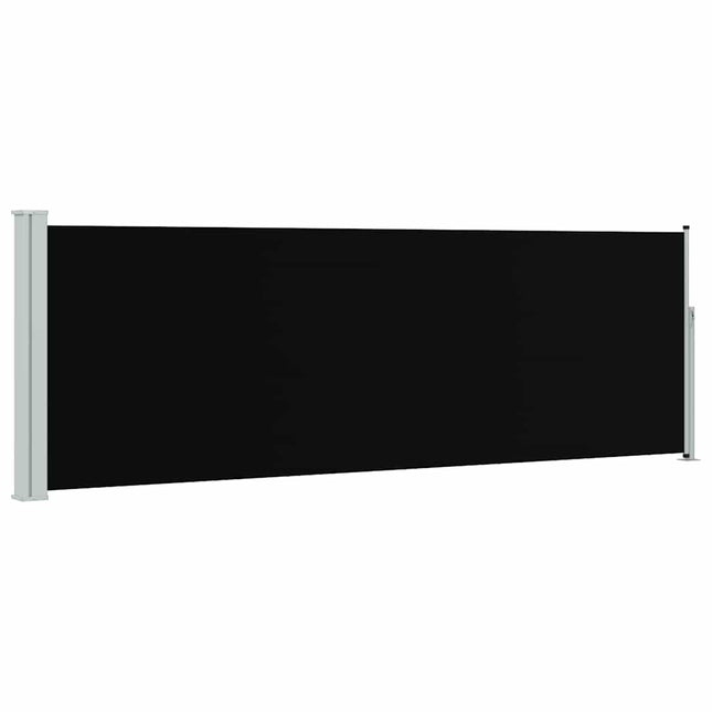 sammenrullelig sidemarkise til terrassen 100 x 314 cm sort