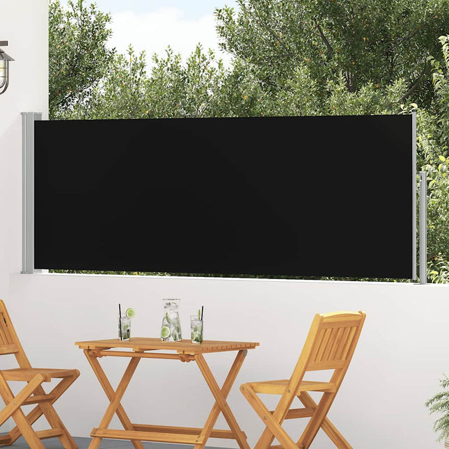 sammenrullelig sidemarkise til terrassen 100 x 314 cm sort