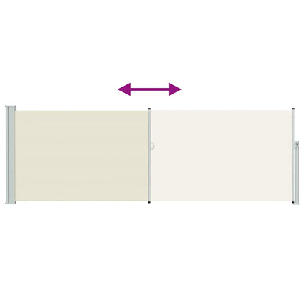 sammenrullelig sidemarkise til terrassen 100x300 cm cremefarvet