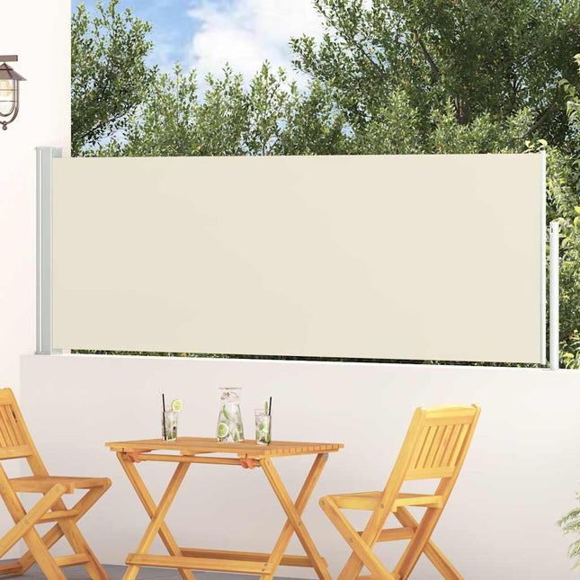 sammenrullelig sidemarkise til terrassen 100x314 cm cremefarvet