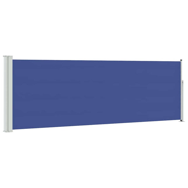 sammenrullelig sidemarkise til terrassen 100 x 314 cm blå