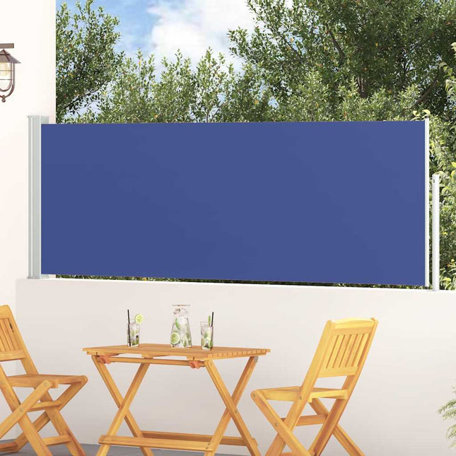 sammenrullelig sidemarkise til terrassen 100 x 314 cm blå