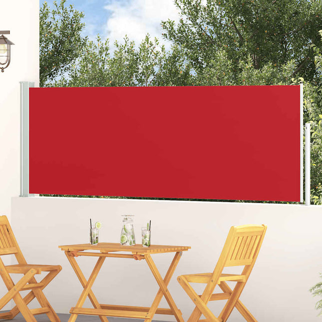 sammenrullelig sidemarkise til terrassen 100 x 314 cm rød