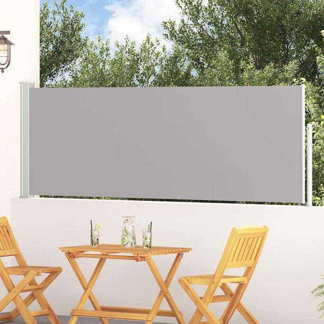 sammenrullelig sidemarkise til terrassen 100 x 314 cm grå