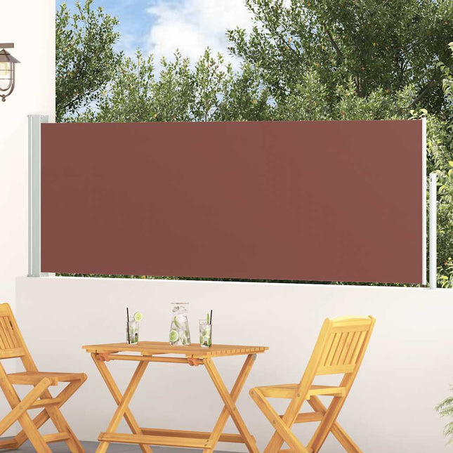 sammenrullelig sidemarkise til terrassen 100 x 314 cm brun