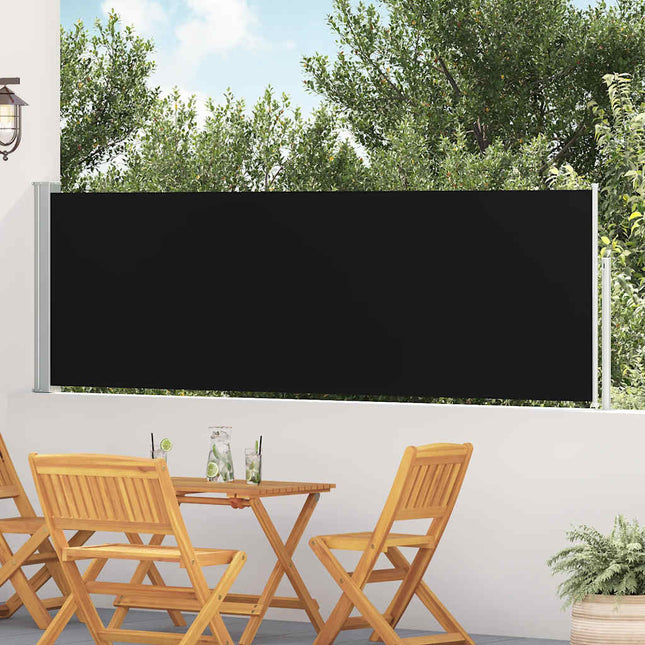 sammenrullelig sidemarkise til terrassen 100 x 514 cm sort