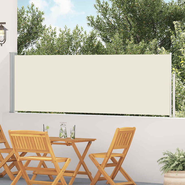sammenrullelig sidemarkise til terrassen 100x500 cm cremefarvet