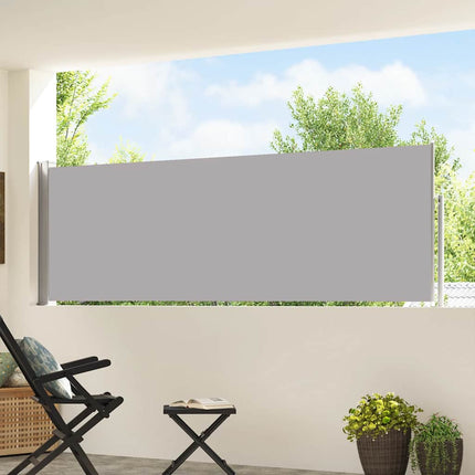sammenrullelig sidemarkise til terrassen 100 x 500 cm grå