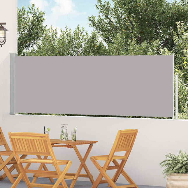 sammenrullelig sidemarkise til terrassen 100 x 500 cm grå