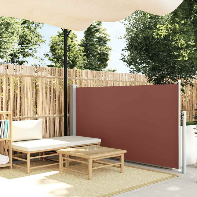 sammenrullelig sidemarkise til terrassen 100 x 500 cm brun