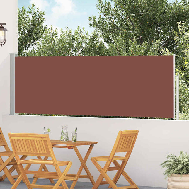 sammenrullelig sidemarkise til terrassen 100 x 514 cm brun
