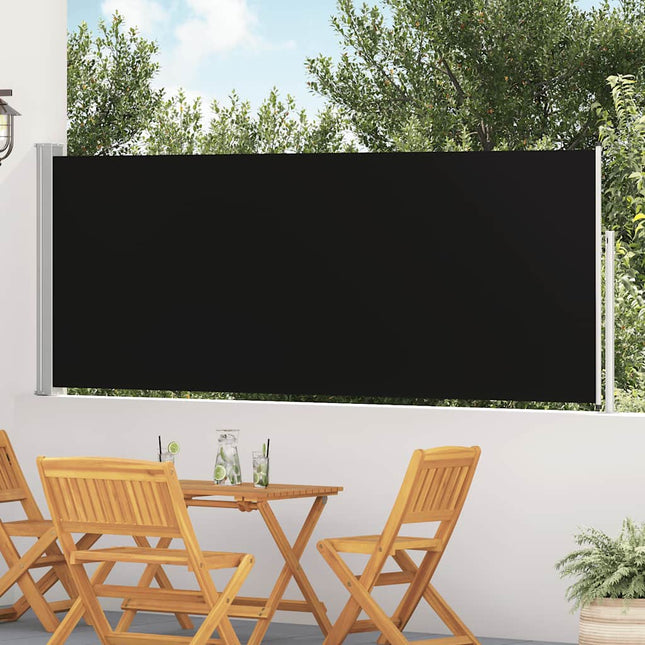 sammenrullelig sidemarkise til terrassen 117x514 cm sort