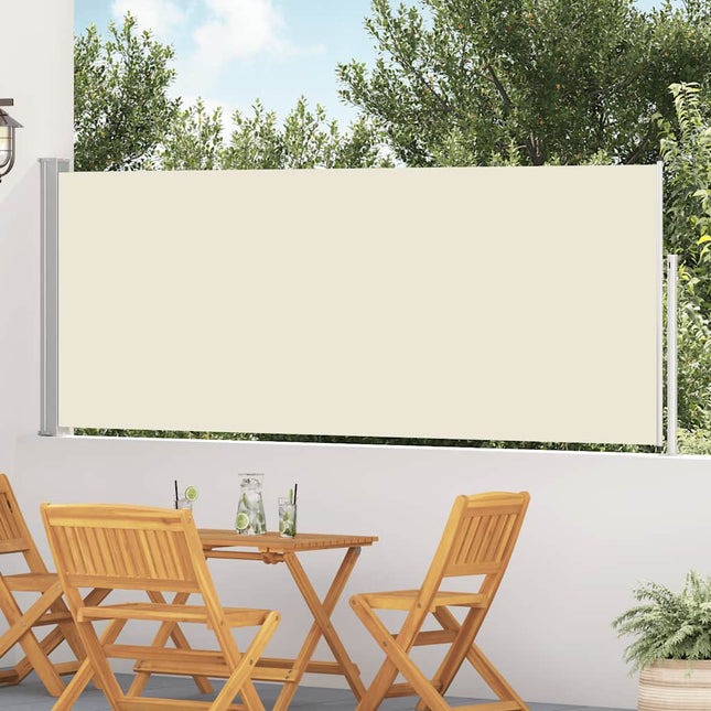sammenrullelig sidemarkise til terrassen 120x500 cm cremefarvet
