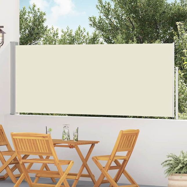 sammenrullelig sidemarkise til terrassen 117x514 cm cremefarvet