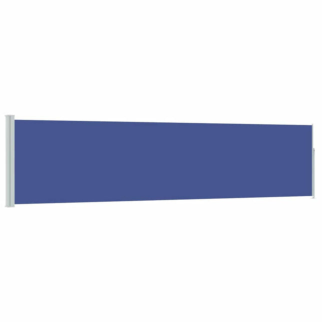 sammenrullelig sidemarkise til terrassen 120 x 500 cm blå