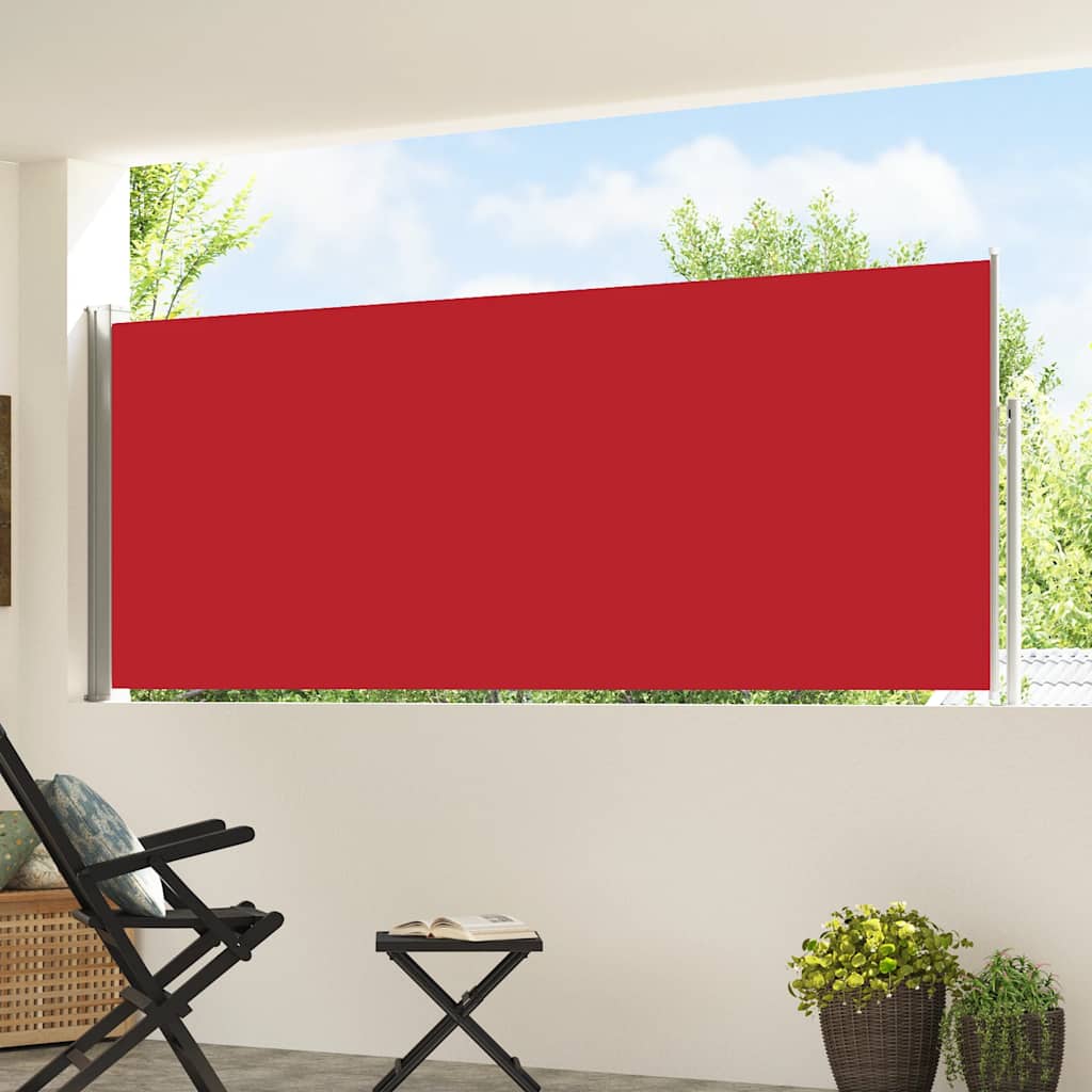 sammenrullelig sidemarkise til terrassen 120 x 500 cm rød