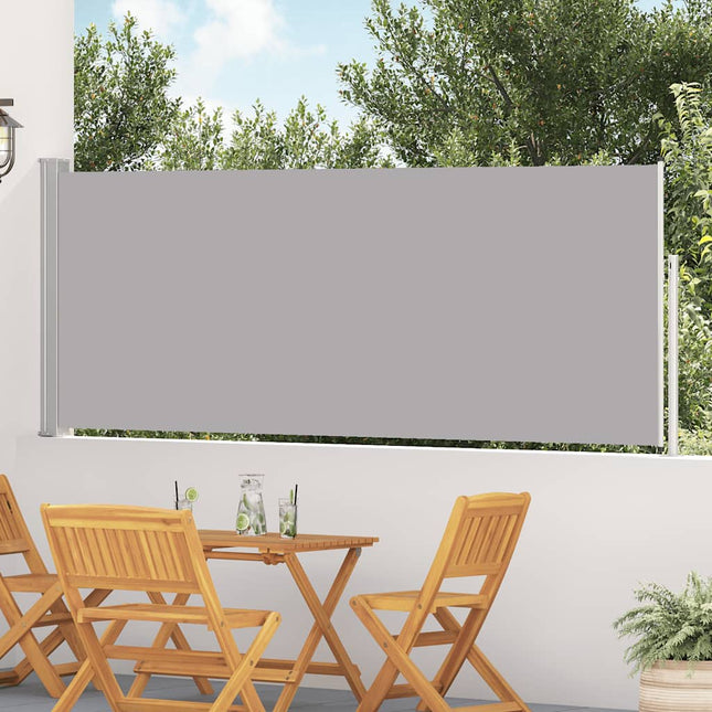 sammenrullelig sidemarkise til terrassen 117x514 cm grå