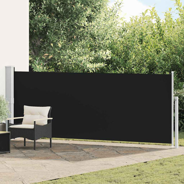 sammenrullelig sidemarkise til terrassen 140x514 cm sort
