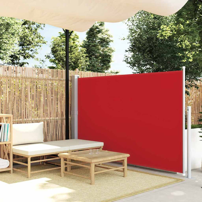 sammenrullelig sidemarkise til terrassen 140 x 500 cm rød