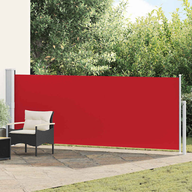 sammenrullelig sidemarkise til terrassen 140 x 500 cm rød
