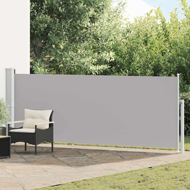 sammenrullelig sidemarkise til terrassen 140 x 514 cm grå