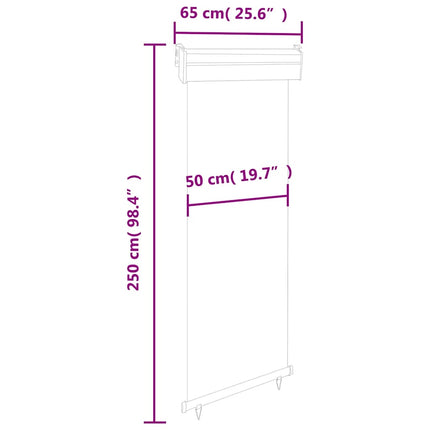 sidemarkise til altan 65x250 cm sort
