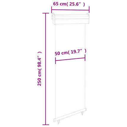 sidemarkise til altan 65x250 cm cremefarvet