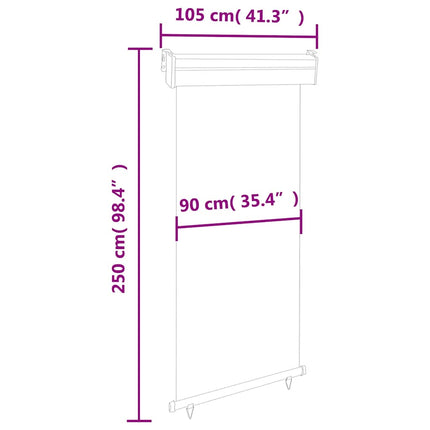 sidemarkise til altan 105x250 cm brun