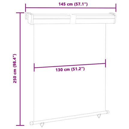 sidemarkise til altan 145x250 cm cremefarvet