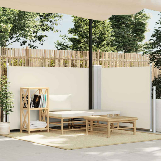sammenrullelig sidemarkise 100 x 600 cm cremefarvet