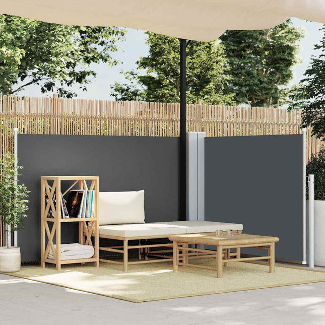 sammenrullelig sidemarkise 100 x 600 cm antracitgrå