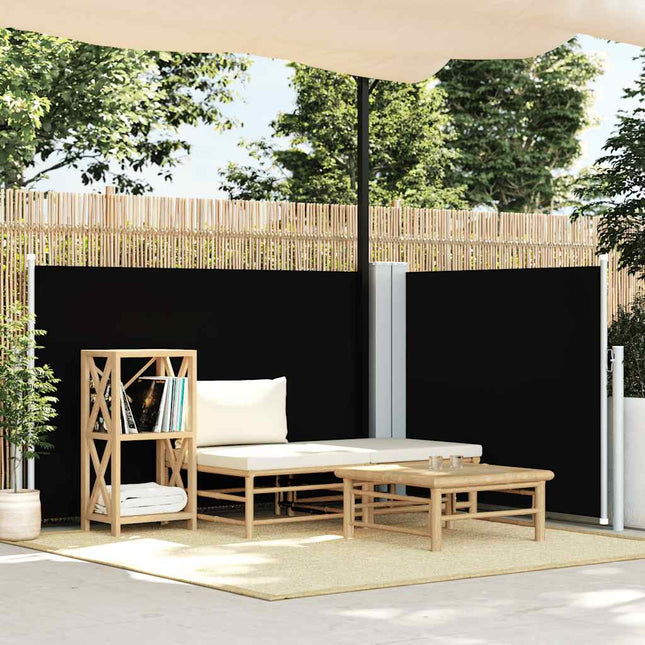 sammenrullelig sidemarkise 120 x 600 cm sort