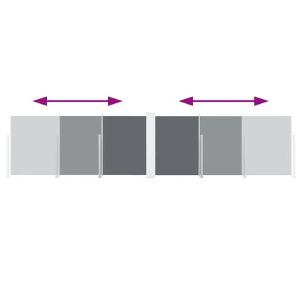sammenrullelig sidemarkise 120 x 600 cm antracitgrå