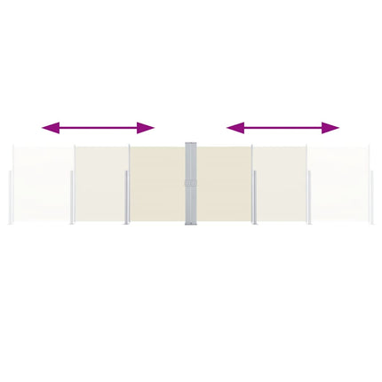 sammenrullelig sidemarkise 140 x 600 cm cremefarvet