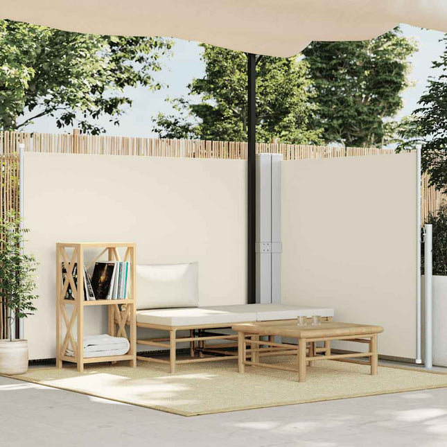 sammenrullelig sidemarkise 140 x 600 cm cremefarvet