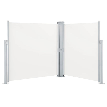 dobbelt sidemarkise til terrassen 170 x 600 cm cremefarvet