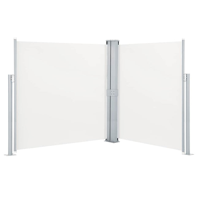 dobbelt sidemarkise til terrassen 170 x 600 cm cremefarvet