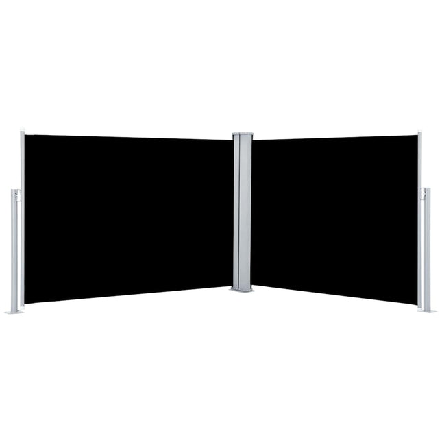 sammenrullelig sidemarkise 120 x 1000 cm sort