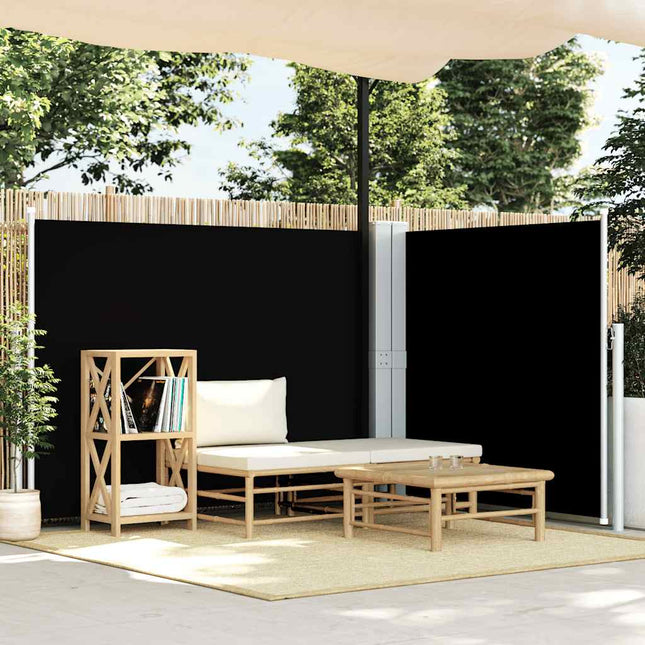 sammenrullelig sidemarkise 140 x 1000 cm sort