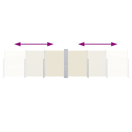 sammenrullelig sidemarkise 140 x 1000 cm cremefarvet