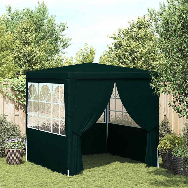 festtelt med sidevægge 2x2 m 90 g/m² grøn