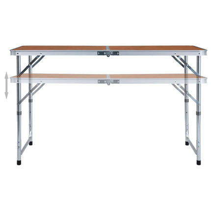 foldbart campingbord aluminium 120 x 60 cm