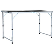 foldbart campingbord 120x60 cm aluminium grå