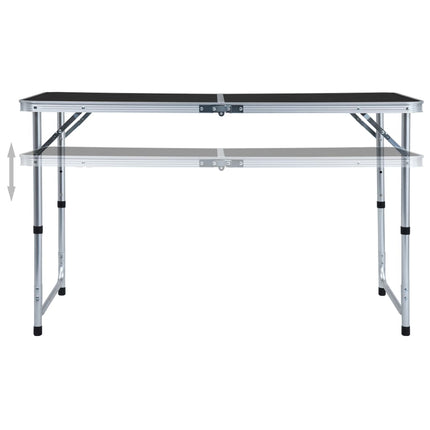 foldbart campingbord 120x60 cm aluminium grå