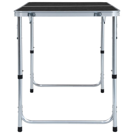 foldbart campingbord 120x60 cm aluminium grå